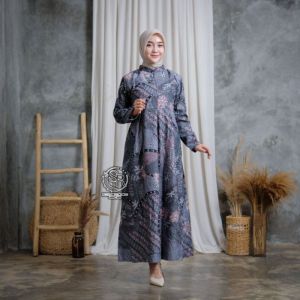 Setelan Keluarga Batik Motif Pirus Modern - Baju Couple & Anak Anak Warna Biru Gemerlap