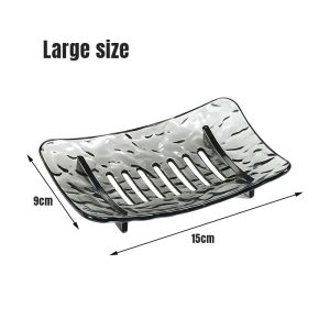 Plastic Soap Dish Drain Hole Non‑Slip Base Soap Holder Tray For Bathroom Home Gym Travel
