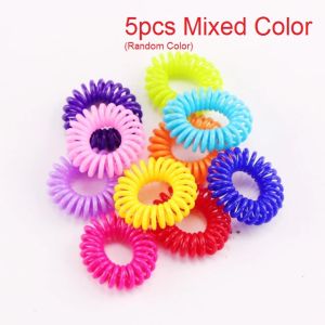 5pcs/lot Small Size Candy Telephone Wire Hairband Hairtie