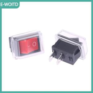 【E-WOITD】 5 cái push button mini chuyển 2pin snap-in on off Rocker chuyển đổi với không thấm nước bìa đen