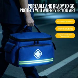 CHUNIY Waterproof Empty Emergency Bag Oxford Cloth Reflective Pill Bottle Organizer Thicken Top Handle Pill Storage Pouch Outdoor Use
