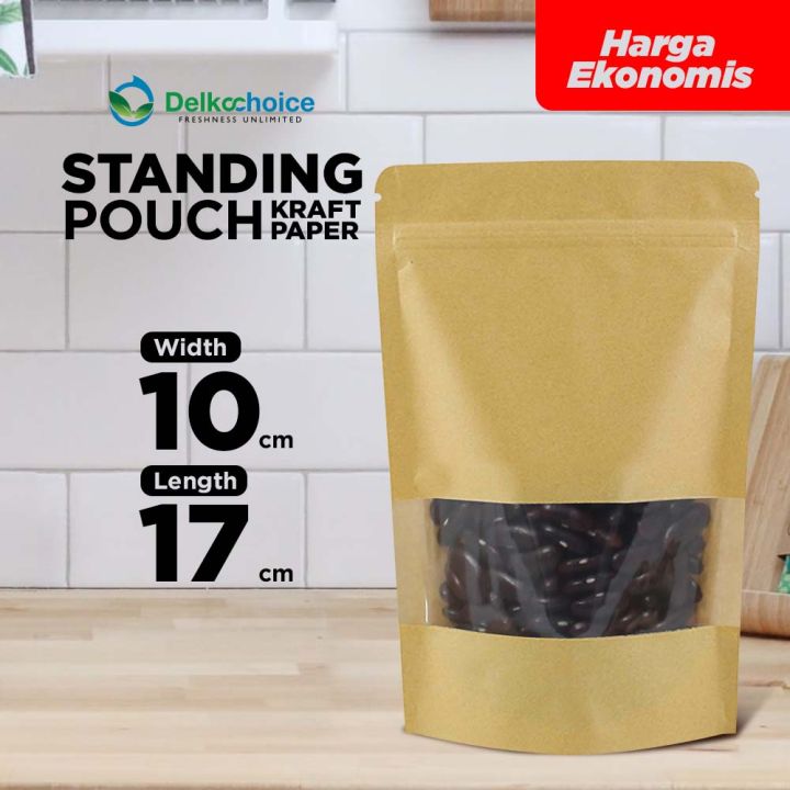 Desain Standing Pouch Paper STANDING POUCH WINDOW ZIPLOCK KRAFT