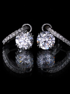 SWAROVSKI Luxury Constella round cut gold diamond teardrop earrings S925 sterling silver womens fashion earrings