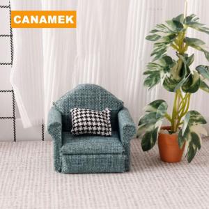 【CANAMEK】 1 12 Dollhouse Mini Flax Sofa Throw Pillow Model Dollhouse Furniture Decoration Dolls House Home Scene Decor Accessories