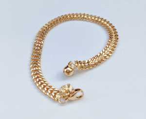 GELANG WANITA RANTAI PILIN MEWAH LAPIS EMAS PERHIASAN FASHION KOREA