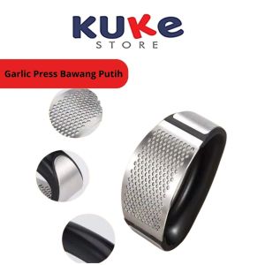 KUKE Alat Penghancur Bawang Putih Merah Stainless Steel Gagang Plastik Garlic Press Crusher Penghalus Penggerus Kunyit Jahe Food Grade Pencacah Bumbu Dapur Serbaguna