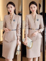RYRYSTYLE Front Desk Work Attire Female Receptionist Dental Hotel Professional Suit Spring and Autumn Beauty Salon Jewelry Store High-end. 