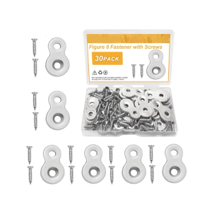 Pack of 30 Steel Figure 8 Connector Plates with Screws Fastener Plate set for Furniture Assembly & Woodworking Projects