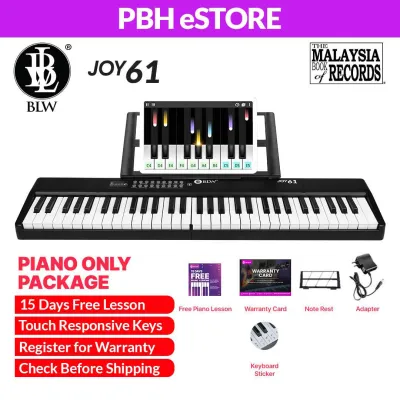 BLW Joy61 Compact Portable Electric Piano with Touch Responsive Keys & Rechargeable Battery