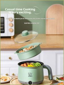 Electric Kettle Mini Stew Pot Durable Uniform Heat Sink High Temperature Protection Thickened Curved Handle