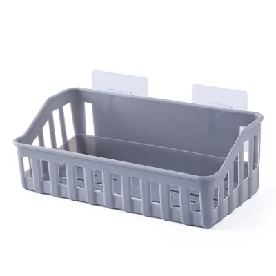 Bathroom Plastic Storage Rack Self Adhesive Seamless Kitchen Wall Hanging ABS Storage Organizer