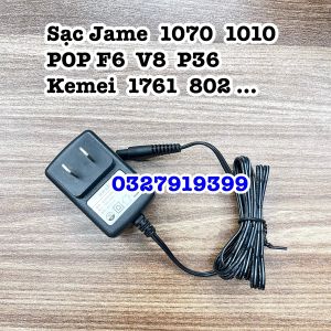 Jame Sạc Tông Đơ Jame 1070 1010 POP F6 P36 V8 Kemei 1761 802 VGR 660 1000mAh 100-240V 50-60Hz Chuyên Sản Phẩm Tóc
