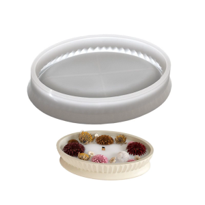 Easy to Clean Silicone Mold Elliptical Tray Molds Making Tool Suitable for Bathroom Vanity and Storage