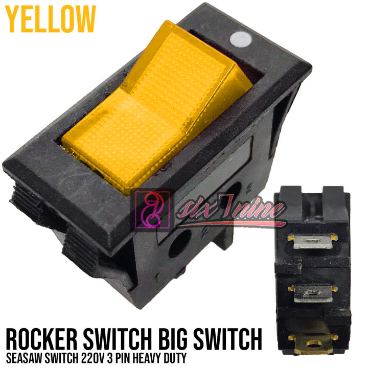 Rocker Switch Big Seasaw Switch 220V 3 PIN (YELLOW) | Lazada PH