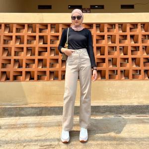 SISTERJEANS - Celana Loose Jeans Wanita High Waist Panjang Non Stretch [DIRA]