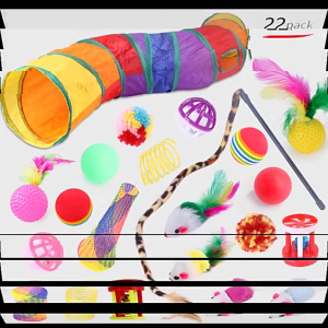 Mèo cầu lông đường hầm Chuột Đồ chơi nhai đặt mèo chăm sóc răng Bộ 22 mèo lông chuột đồ chơi Đũa Phép-catnip