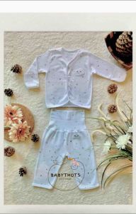 Newborn/Preemie Cotton Long Sleeves High Waist Binder Pyjamas with Mitten Cuffs