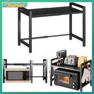 【Fast Delivery】 Extendable Microwave Stand Heavy Duty Over Microwave Shelf Multi-Function Kitchen Storage Rack Height Adjustable for Home Office 【Arrive 1-3 Days】