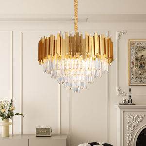 Lampu Gantung 50/60cm Kristal Chandelier Mewah Gold/Black Crystal Chandelier Gaya Nordik Minimalis Modern Lampu Ruang Tamu Hias Gantung ly