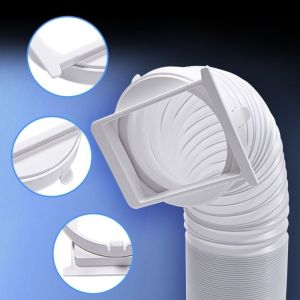 STYLETENK Vent Hose Coupler Air Conditioner Hose Connector PVC White Duct Connector Easy Installation Exhaust Pipe Clamp Ring Air Conditioning Accessories