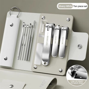 10pcs/Set Professional Nail Clipper Portable Splash Proof Nail Scissors Manicure Pedicure Tool and Earpick Set Fingernails Toenails Care Manicure Sets Pedicure Kits