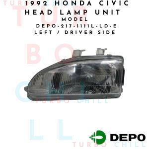 1992 HONDA CIVIC HEAD LAMP UNIT ECE DEPO-217-1111L-LD-E LEFT / DRIVER SIDE
