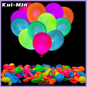 Kui-Min 10ชิ้นลูกโป่งเรืองแสงนีออนนำกลับมาใช้ใหม่ได้ในที่มืดบอลลูน10นิ้วสุขสันต์วันเกิดปาร์ตี้งานแต่งงาน DIY ฟลูออเรสเซนต์ซุ้ม