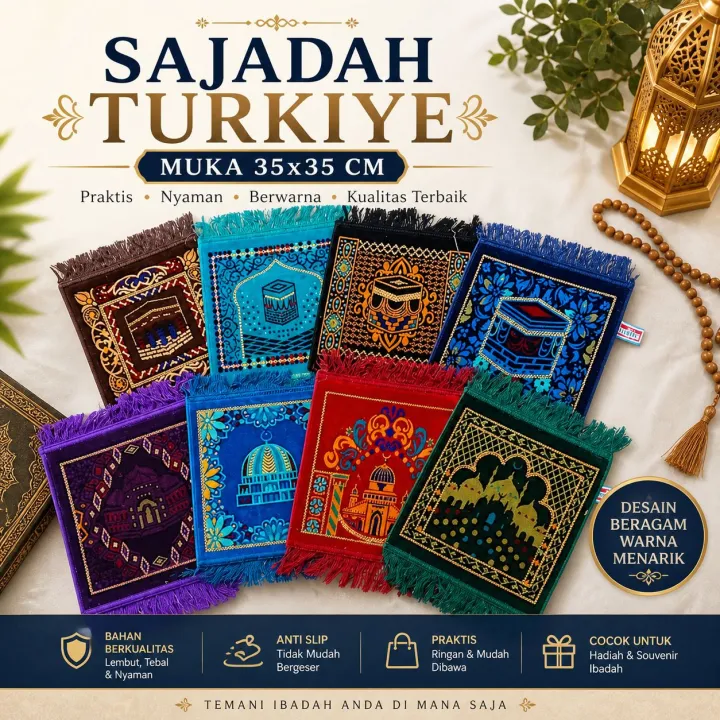 thumbnail website Sajadah Turki Turkey Muka Kepala / Sajadah Muka Persegi Turkish 35x35