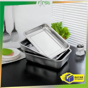 FH-C1217 Nampan Persegi Bahan Stainless Steel Premium Wadah Makanan / Baki Tray Nampan Loyang Kotak