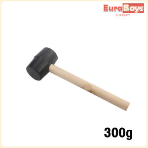 E.B. 300g 500g Black Rubber Mallet Hammer with Wood Handle
