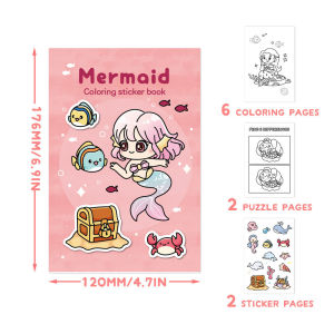 Buku Mewarna 儿童涂色贴纸画画填色本 Kids Coloring Sticker Book 宝宝益智早教绘画涂鸦书 Educational Drawing Activity Book
