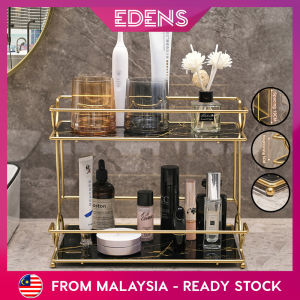 Edens Double Layer Large Capacity Cosmetic Skin Care Product Stand Bathroom Storage Rack - Fulfilled by Edens
