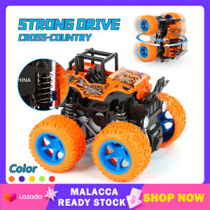 Inertia Stunt Off-road Vehicle Mini Four-wheel Drive Pullback Children Toys Kids Gift Shockproof Car 360° Rotating Spring Diecast Car for Boys | Cute Baby
