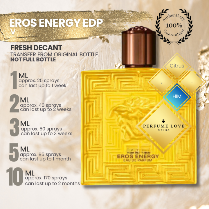 PERFUME DECANT Eros Energy Eau de Parfum V. | Lazada PH