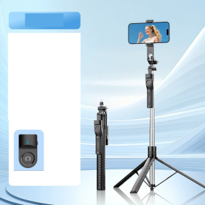 【1.9m】 ไม้เซลฟี่กันสั่นมา ไม้เซลฟี่โทรศัพท์มือถือสําหรับเดินทาง และการถ่ายภาพในทุกมุม  พร้อมขาตั้งอัจฉริยะพร้อมไฟLED