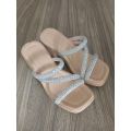Dép nữ cao gót - đế PU cao 6 phân - 3 quai xoàn  - ( MS. 11 ) DéP Shoes GiàY Jean. 