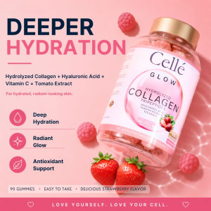 Cellé Glow SUPER COLLAGEN GUMMIES  3000mg Collagen + Hyaluronic Acid + Vitamin C  Skin Hydration