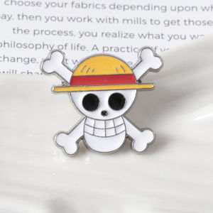 🔥Wishcat One Piece Luffy Straw Hat Brooch Metal Cartoon Badge Bag Decoration Fashion Enamel Pins Ocean Adventure Anime Custom Brooches Jewelry Accessories