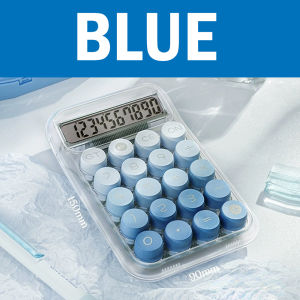 ALX MALAYSIA Ins Candy Style Calculator Transparent Student Office Mechanical Calculator Round Button 10 Digit LCD Display Kalkulator 计算器