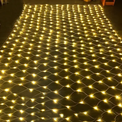 Raya Lampu Christmas LED Curtain String Net Mesh Lights Waterproof Xmas Wedding Party Outdoor Indoor Lamp