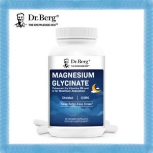 Dr. Berg Night Support Magnesium Glycinate Veggie Capsules 90 Count 120mg Chelated Magnesium Plus B6 & D Bioavailable Nutrient Blend Maintains Calm Mind Eases Tension Optimizes Nig