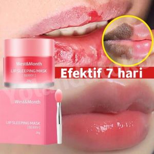 Masker bibir 20g pelembab bibir krim pelembab pelindung pemutih hitam pelembab pemerah masker perbaikan masker perawatan bibir kering dan pecah-pecah menipiskan garis bibir pemeliharaan pelembab