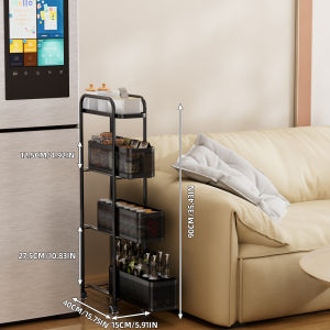 4/5-tier storage basket mobile storage rack pull-out storage rack household organizing rack easy installation