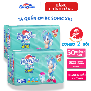 {Hàng chính hãng} Tã quần ENTERONE SONIC size M L. XL XXL kháng khuẩn chống hăm chống tràn. Bỉm quần trẻ em không hầm bí khử mùi {combo 2 gói}