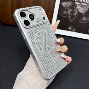 New Heat Dissipation Mesh For Magsafe Magnetic Case For iPhone 18 17 Air 16 15 14 13 Pro Max Matte Shockproof Cooling Back Cover