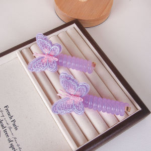 Set Ikat Rambut Anak Spiral Kupu Kupu isi 2 Kabel Bergulir Butterfly Korea Aksesoris Fashion HS AR06