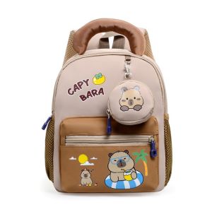 clu Capybara Cute Primary School Student Backpack Lightweight Large Capacity Children School Bag ulc
