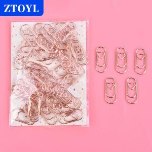 [COD]🔥🔥🔥ZTOYL 50pcs /bag the mini heart gold rose gold Color Clip Bookmark Metal paper Clips