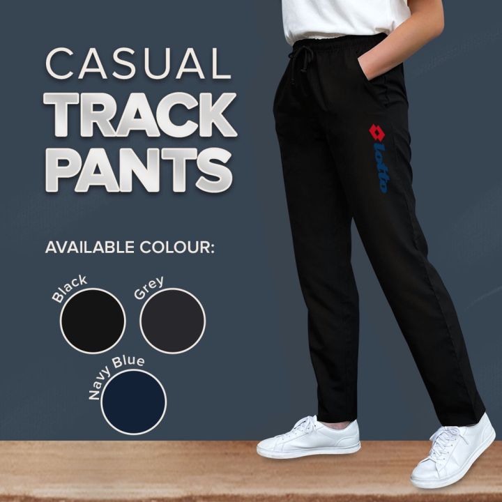 LOTTO Logo Smart Casual Straight Cut Gym Tracksuit Seluar Sukan Track Bottom Long Pants Joggers Men Women Unisex Sports