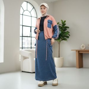 SETELAN WANITA RIRIN SET JAKET DAN ROK KARGO GL FASHION
